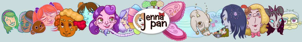Website banner jennapandolls jenna pan dolls camille pagniez poupée marionnette handmade dolls puppets ooak made in ireland cork cork city customizing art craft monster high barbie fabric mister super clear jennapan
