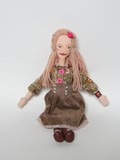 Adriana jenna pan dolls poupées handmade fait main modèle unique one of a kind ragdoll tissus laine vintage 