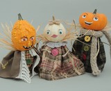 jenna pan handmade fait main craft artisan artisanat whimsical visage grimace jouet poupée expression sourire tissus figurine story histoire collectible figurines figures figurine figure pumpkin citrouille epouvantail scarecrows puppet 