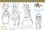coloriage colour in cut out characters jenna pan n 1 personnages magiques poupée whimsical doll découper colorier