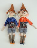  the twin witches doll Sorcières Jumelles poupées Jenna Pan modèle unique artiste artisanat tissus ooak 